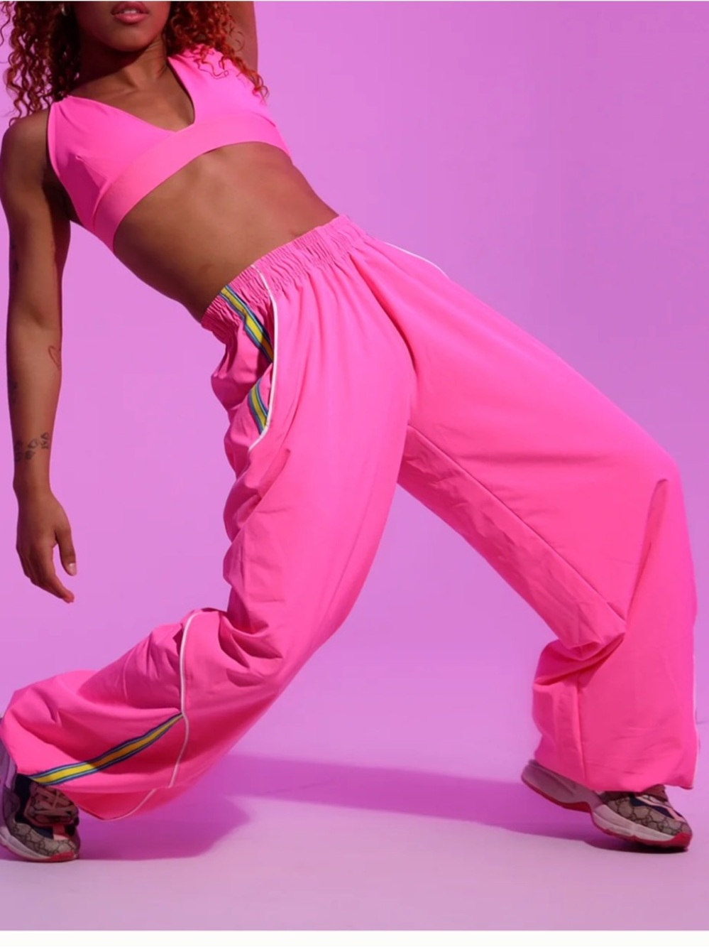 Tiger Friday disconnect wide leg joggers- hot punk size CXL